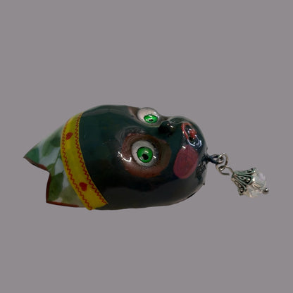 Handpainted Monster Fridge Magnet: Crowned Creepling Fae Goblin