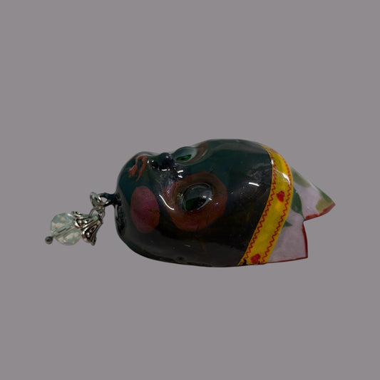 Handpainted Monster Fridge Magnet: Crowned Creepling Fae Goblin