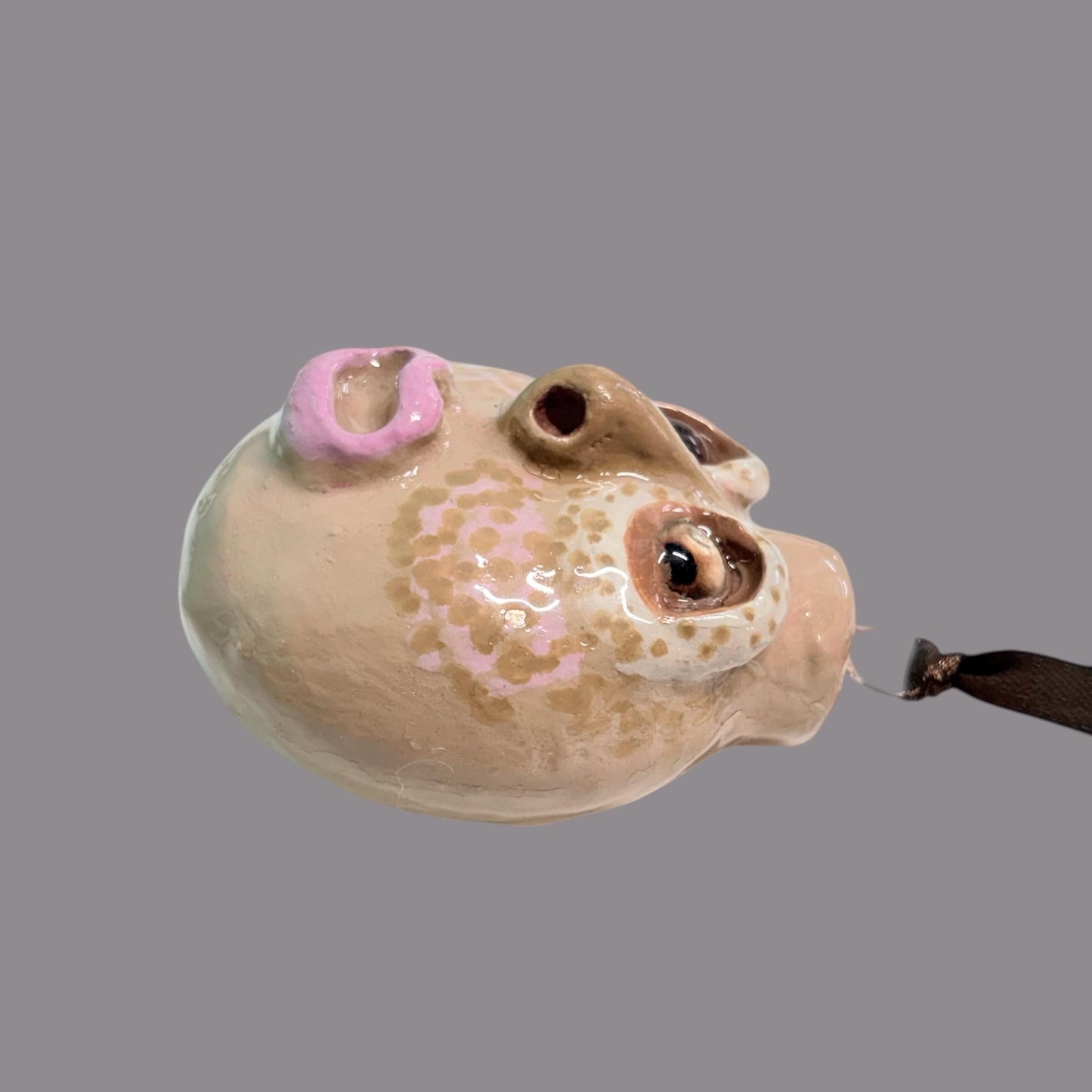 Whimsical Quirky Face Ornament Handmade Clay