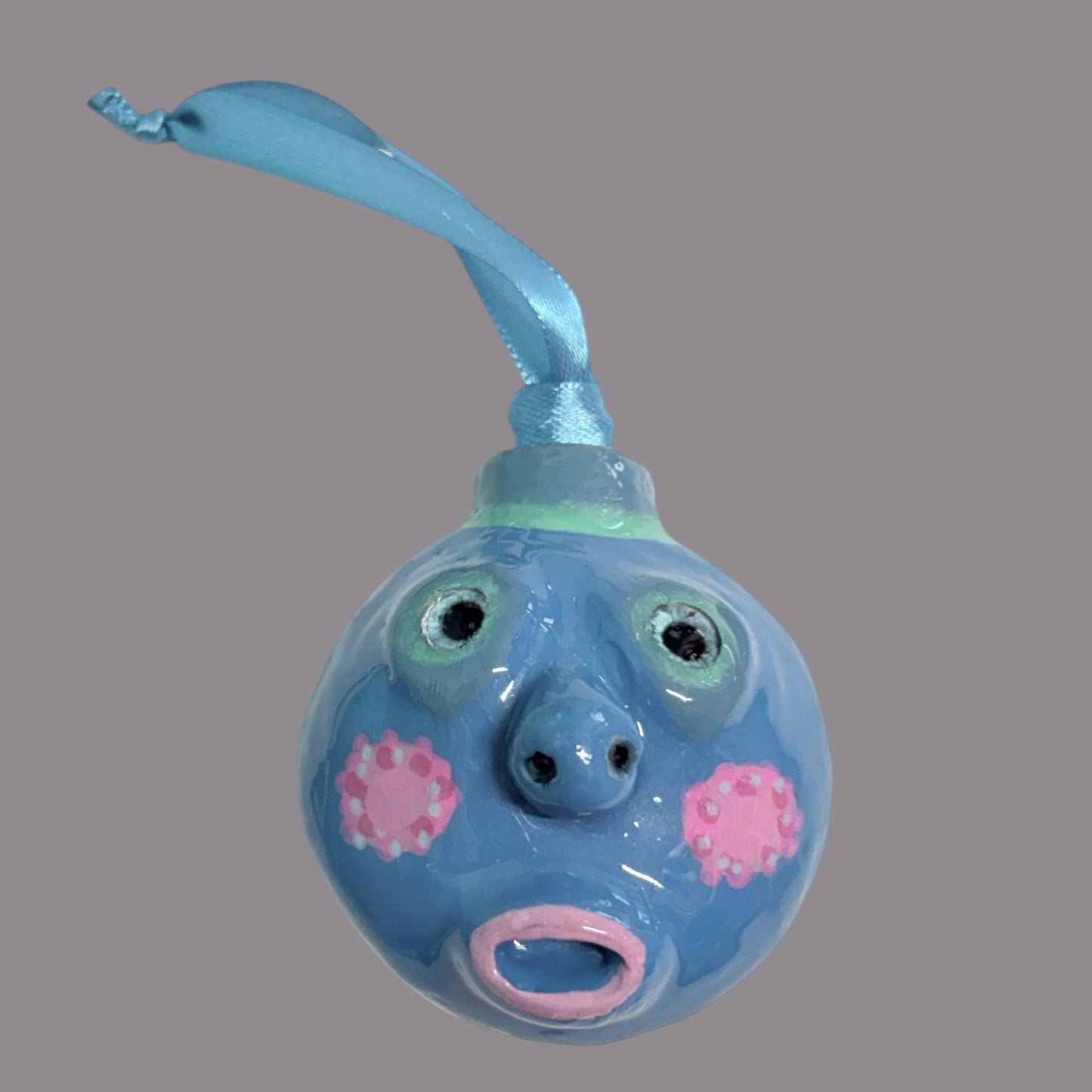 Whimsical Quirky Face Ornament Handmade Clay