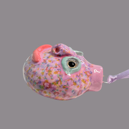 Whimsical Quirky Face Ornament Handmade Clay