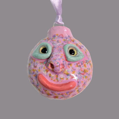 Whimsical Quirky Face Ornament Handmade Clay