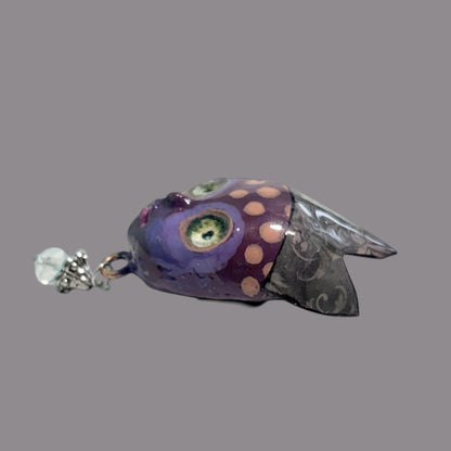 Handpainted Monster Fridge Magnet: Crowned Fae Goblin Kitchen Decor