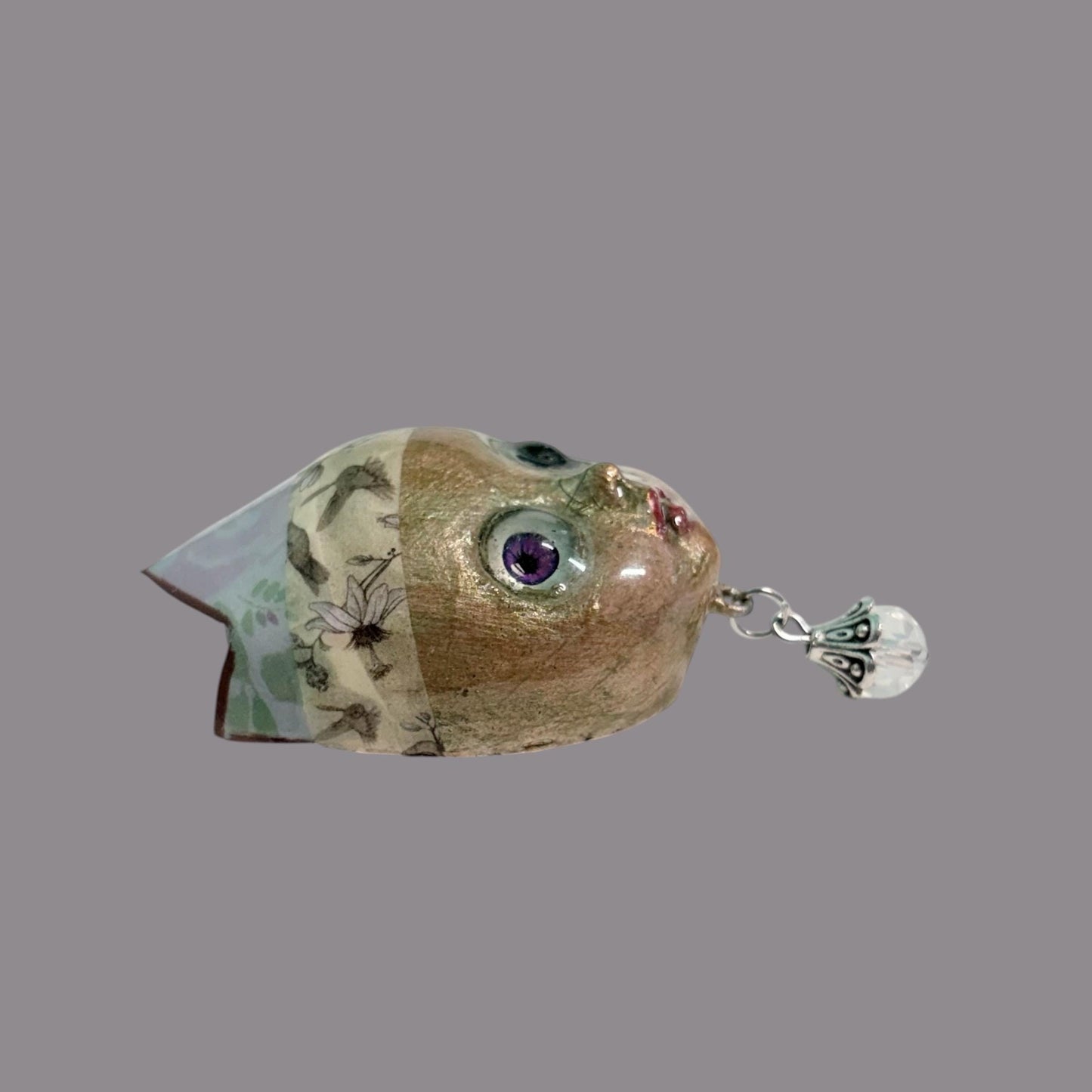 Handpainted Monster Fridge Magnet: Crowned Creepling Fae Goblin
