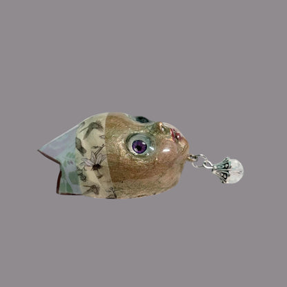 Handpainted Monster Fridge Magnet: Crowned Creepling Fae Goblin