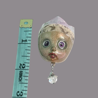 Handpainted Monster Fridge Magnet: Crowned Creepling Fae Goblin