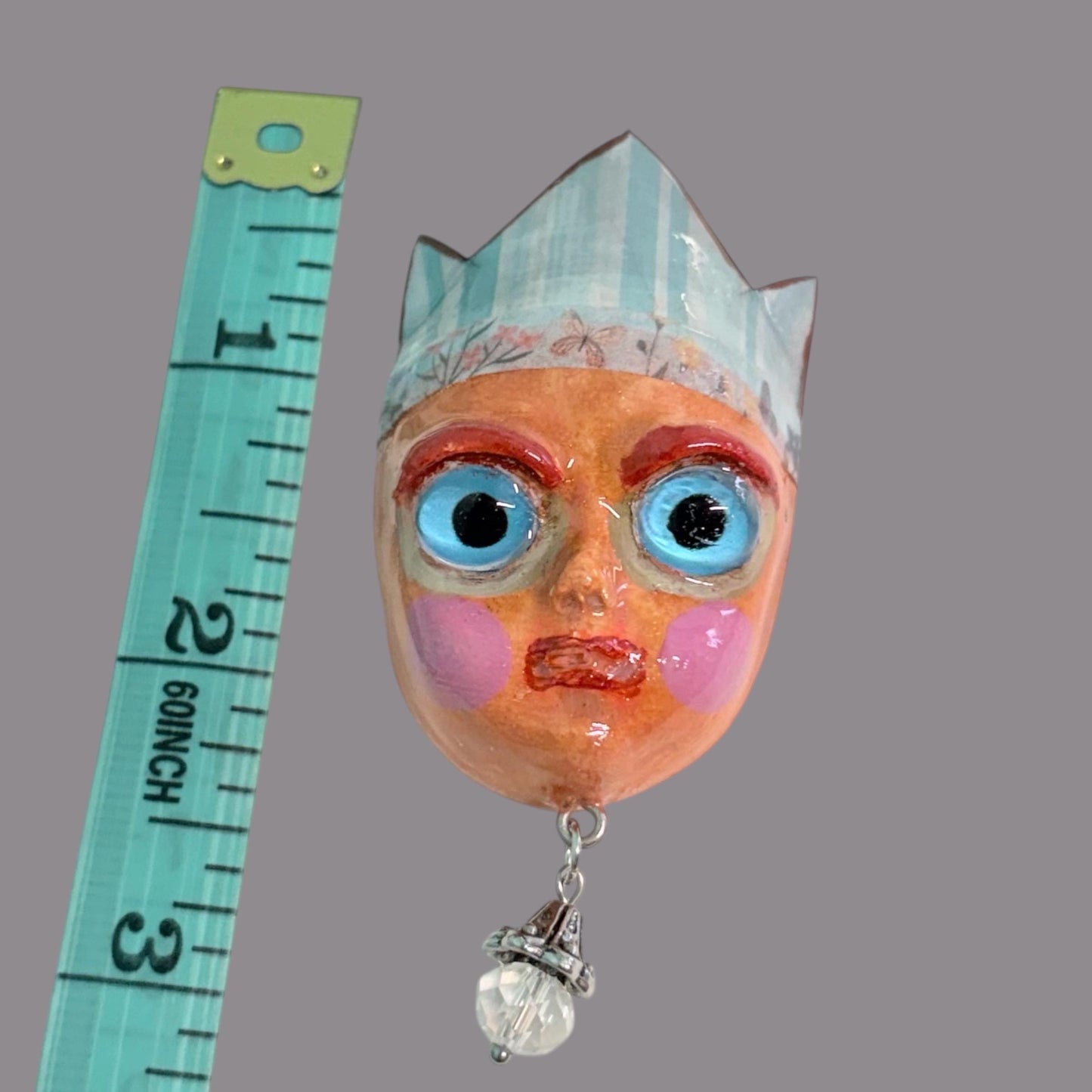 Handpainted Monster Fridge Magnet: Crowned Creepling Fae Goblin