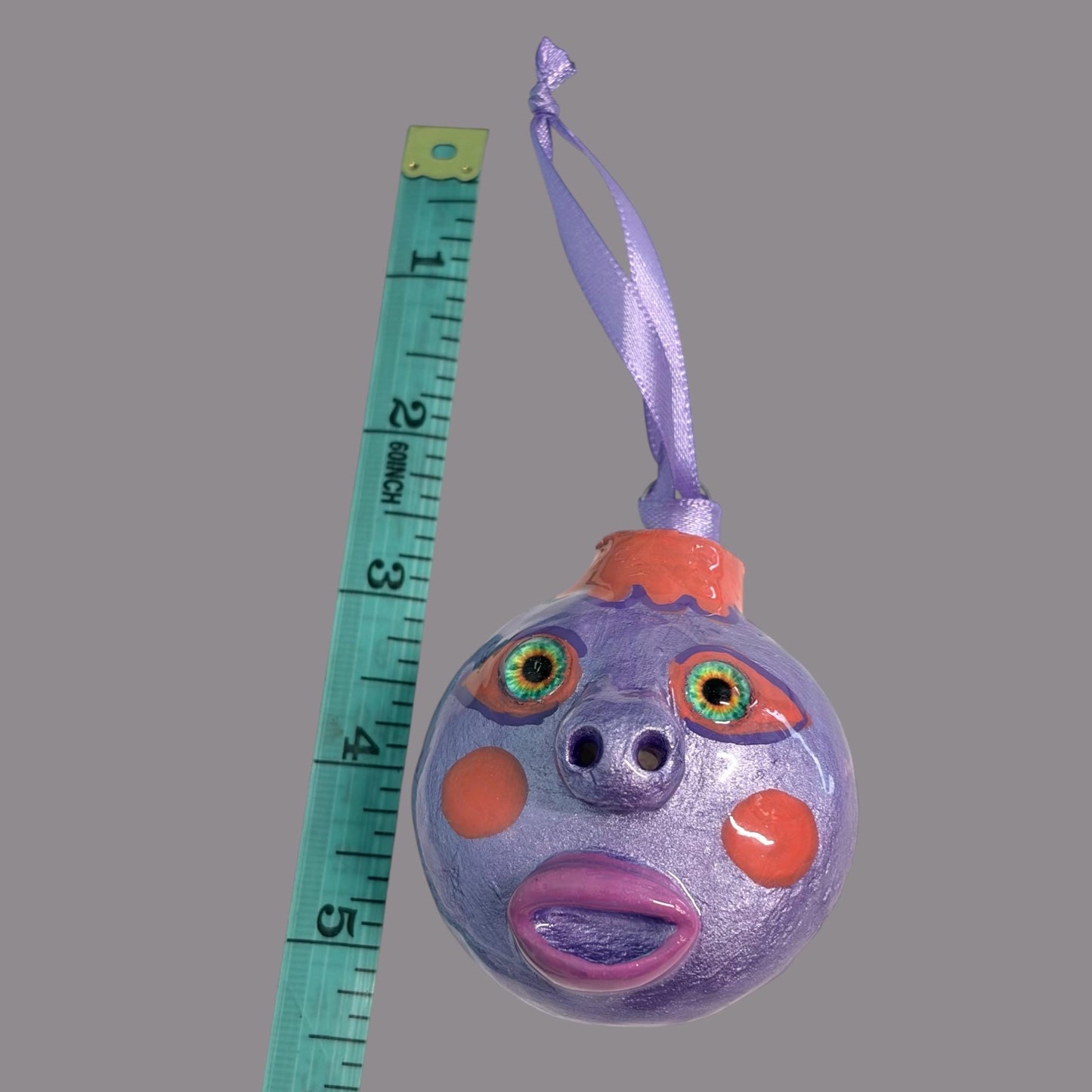 Whimsical Quirky Face Ornament Handmade Clay