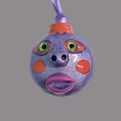 Whimsical Quirky Face Ornament Handmade Clay