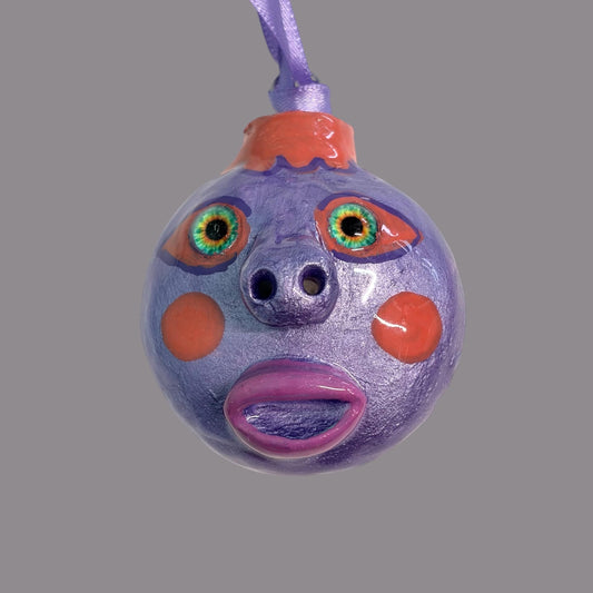 Whimsical Quirky Face Ornament Handmade Clay
