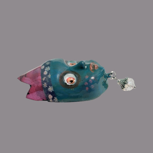 Handpainted Monster Fridge Magnet: Crowned Creepling Fae Goblin