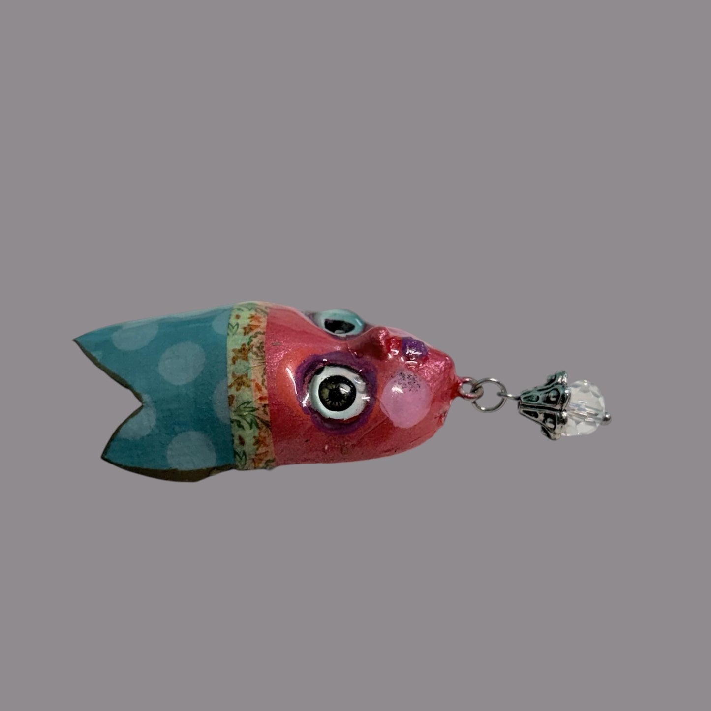 Handpainted Monster Fridge Magnet: Crowned Creepling Fae Goblin