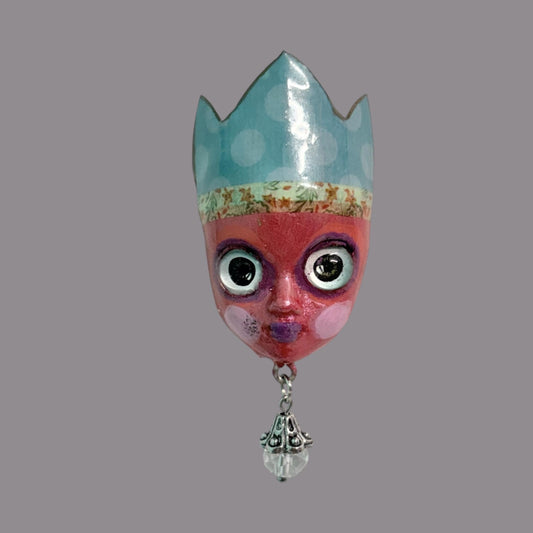 Handpainted Monster Fridge Magnet: Crowned Creepling Fae Goblin