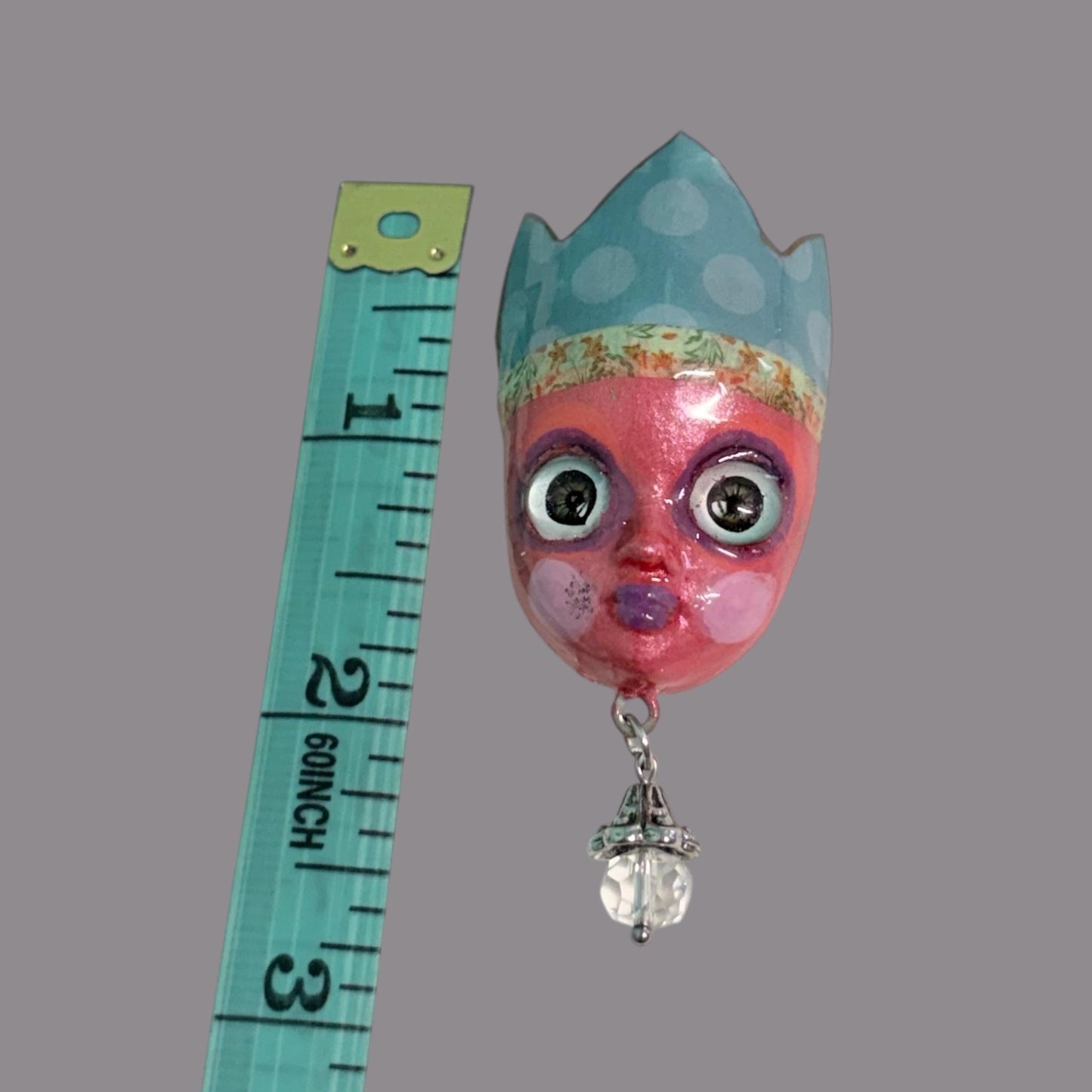 Handpainted Monster Fridge Magnet: Crowned Creepling Fae Goblin