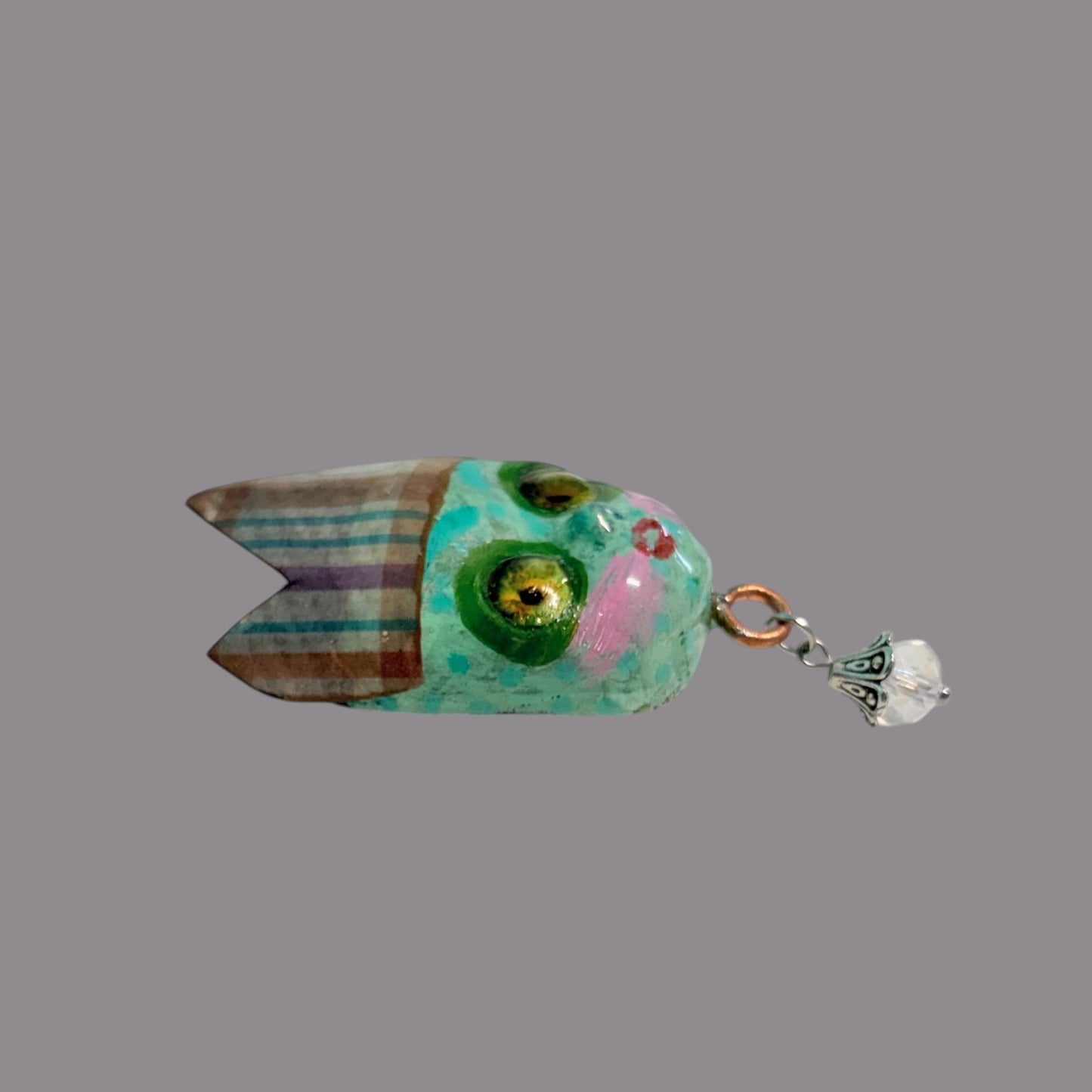 Handpainted Monster Fridge Magnet: Crowned Creepling Fae Goblin