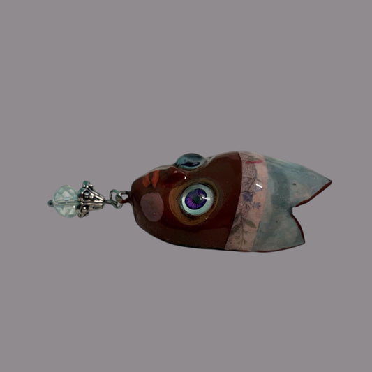 Handpainted Monster Fridge Magnet: Crowned Creepling Fae Goblin