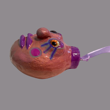 Whimsical Quirky Face Ornament Handmade Clay
