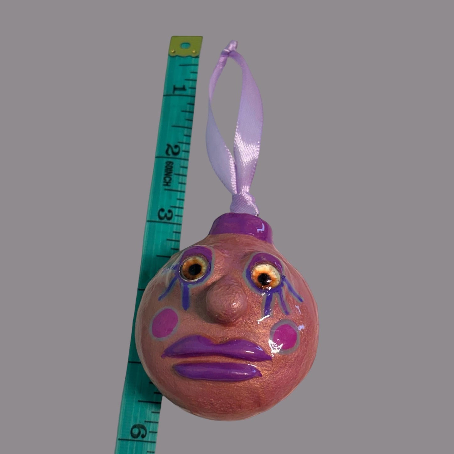 Whimsical Quirky Face Ornament Handmade Clay