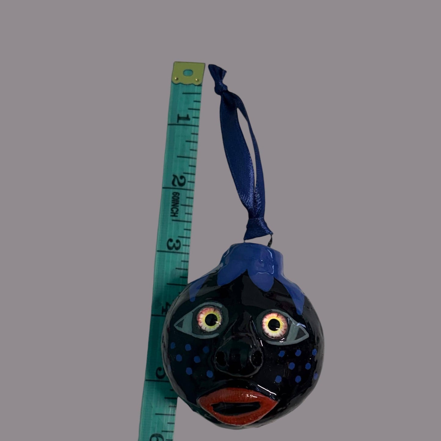 Whimsical Quirky Face Ornament Handmade Clay