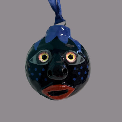 Whimsical Quirky Face Ornament Handmade Clay