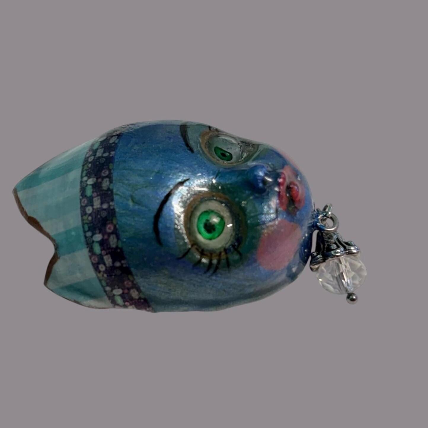 Handpainted Monster Fridge Magnet: Crowned Creepling Fae Goblin