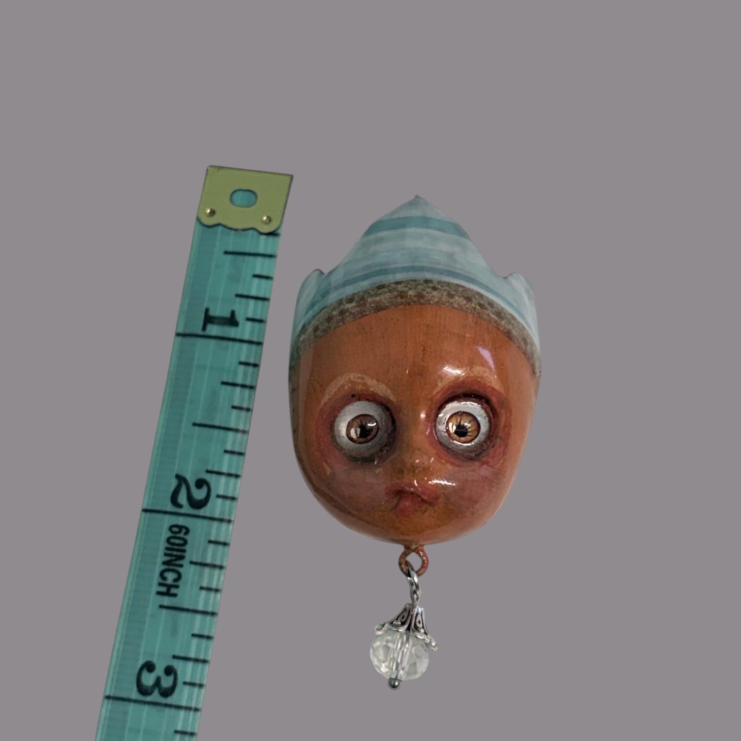Handpainted Monster Fridge Magnet: Crowned Creepling Fae Goblin