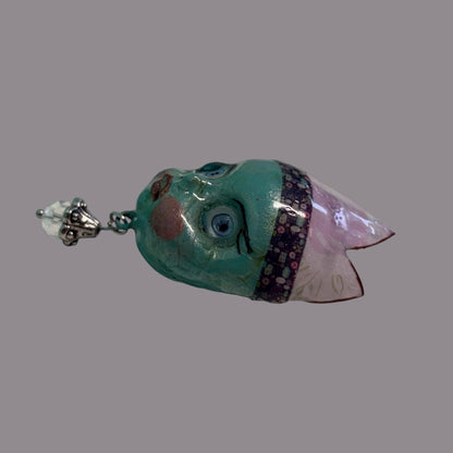 Handpainted Monster Fridge Magnet: Crowned Creepling Fae Goblin