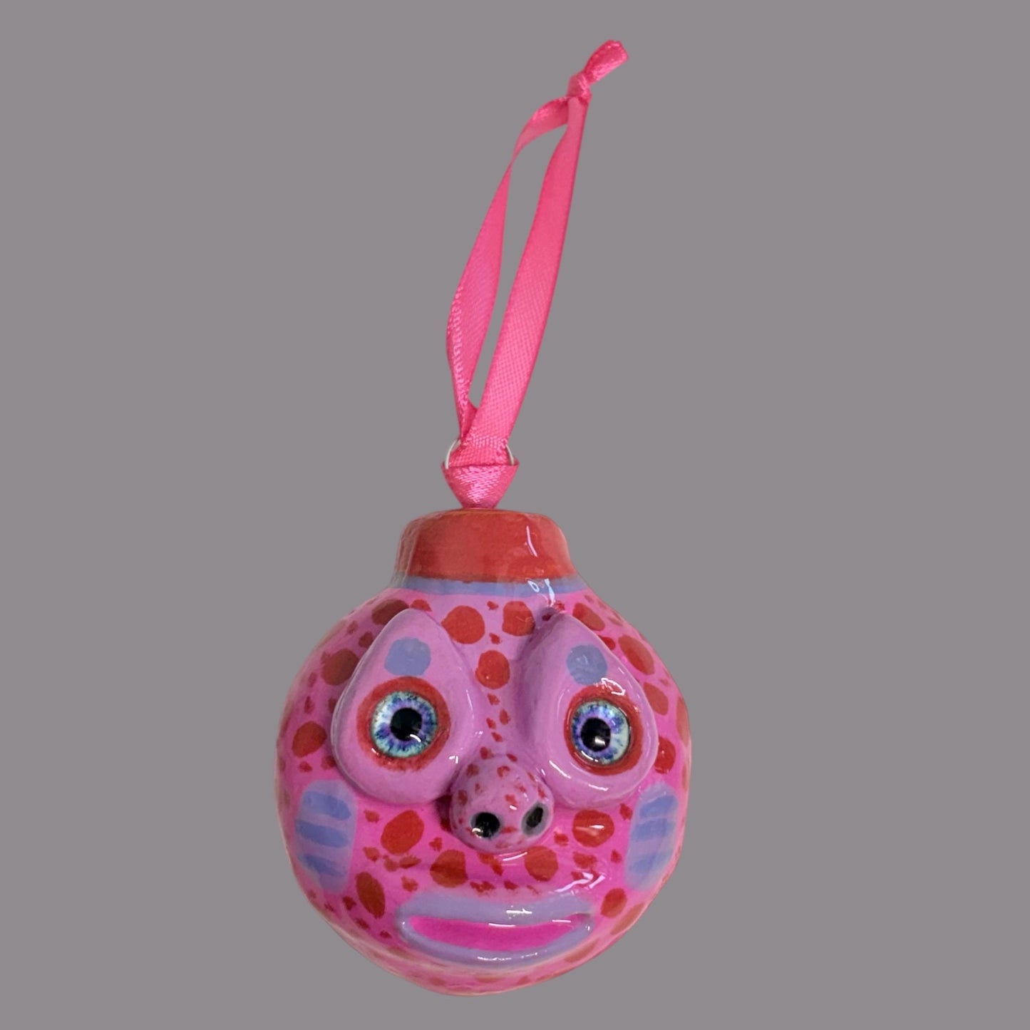 Whimsical Quirky Face Ornament Handmade Clay