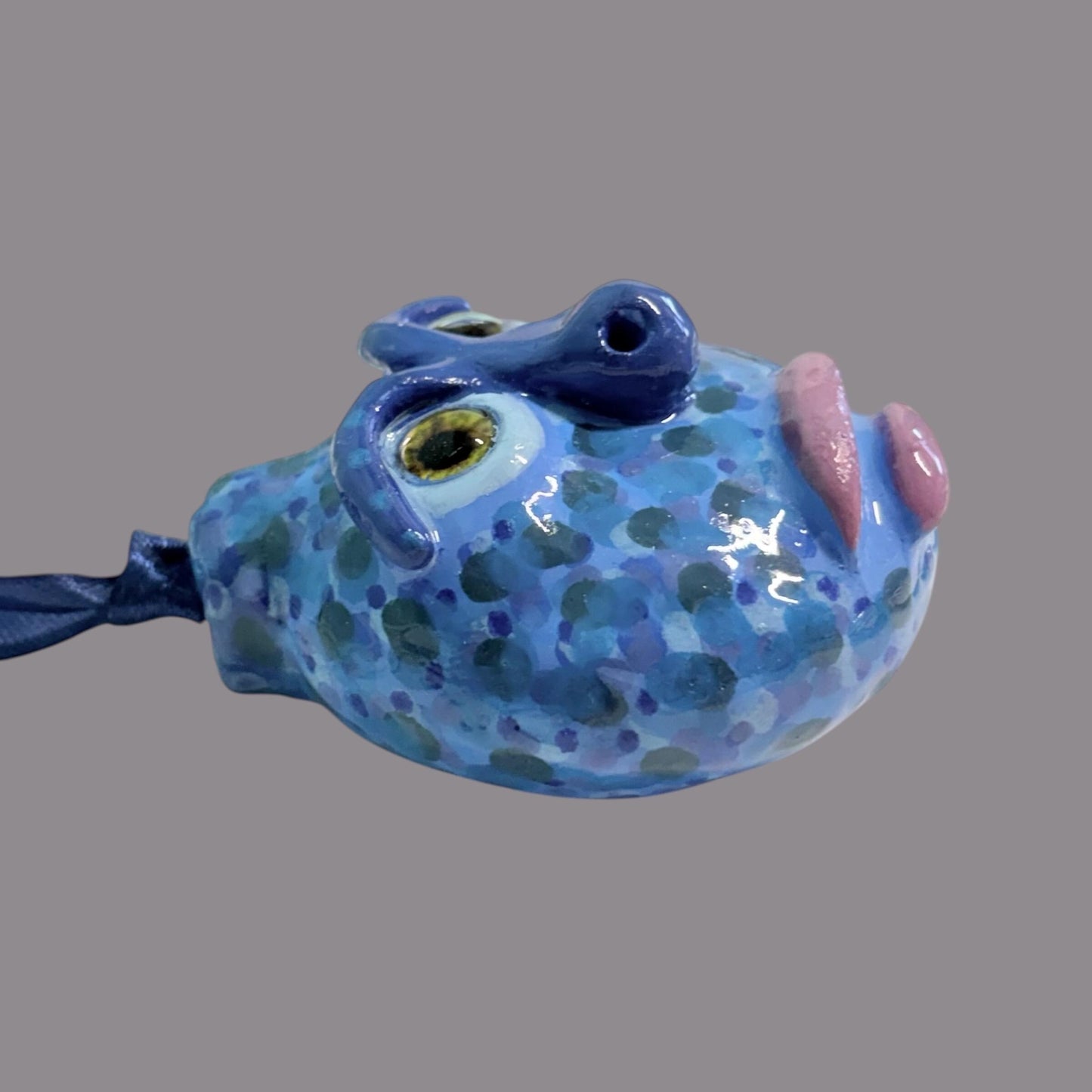 Whimsical Quirky Face Ornament Handmade Clay
