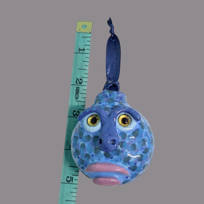 Whimsical Quirky Face Ornament Handmade Clay