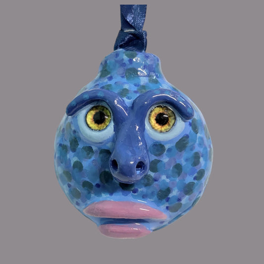 Whimsical Quirky Face Ornament Handmade Clay