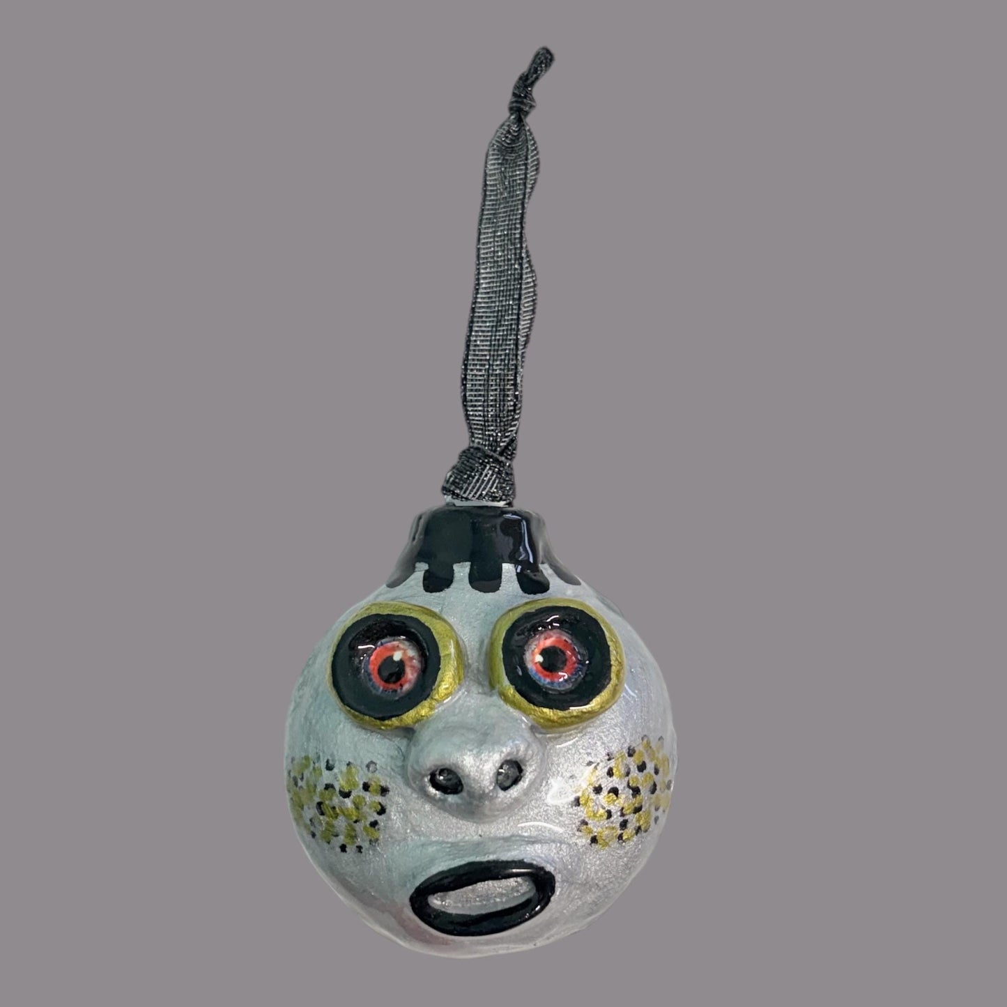 Whimsical Quirky Face Ornament Handmade Clay