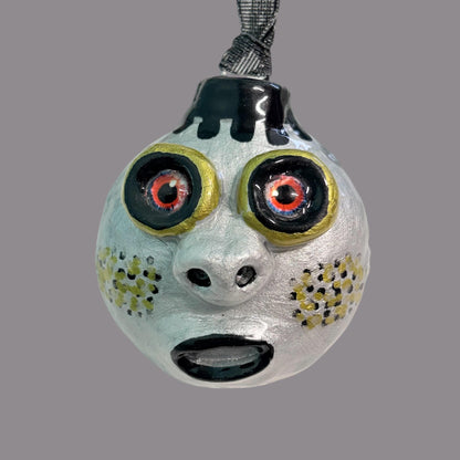 Whimsical Quirky Face Ornament Handmade Clay