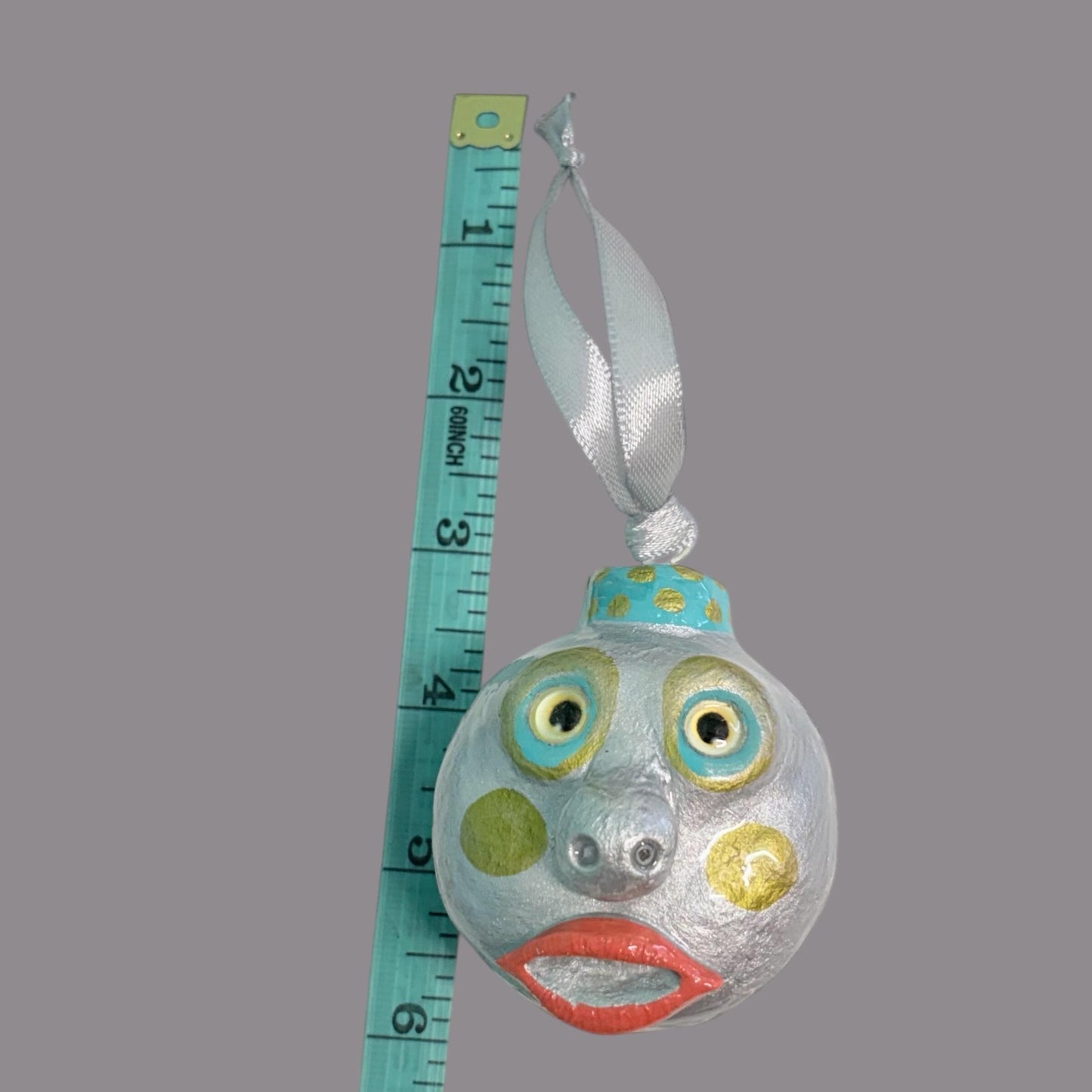 Whimsical Quirky Face Ornament Handmade Clay