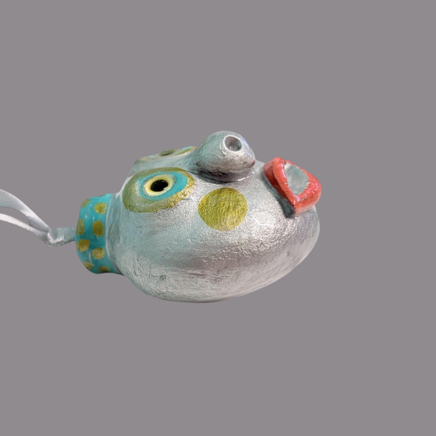 Whimsical Quirky Face Ornament Handmade Clay