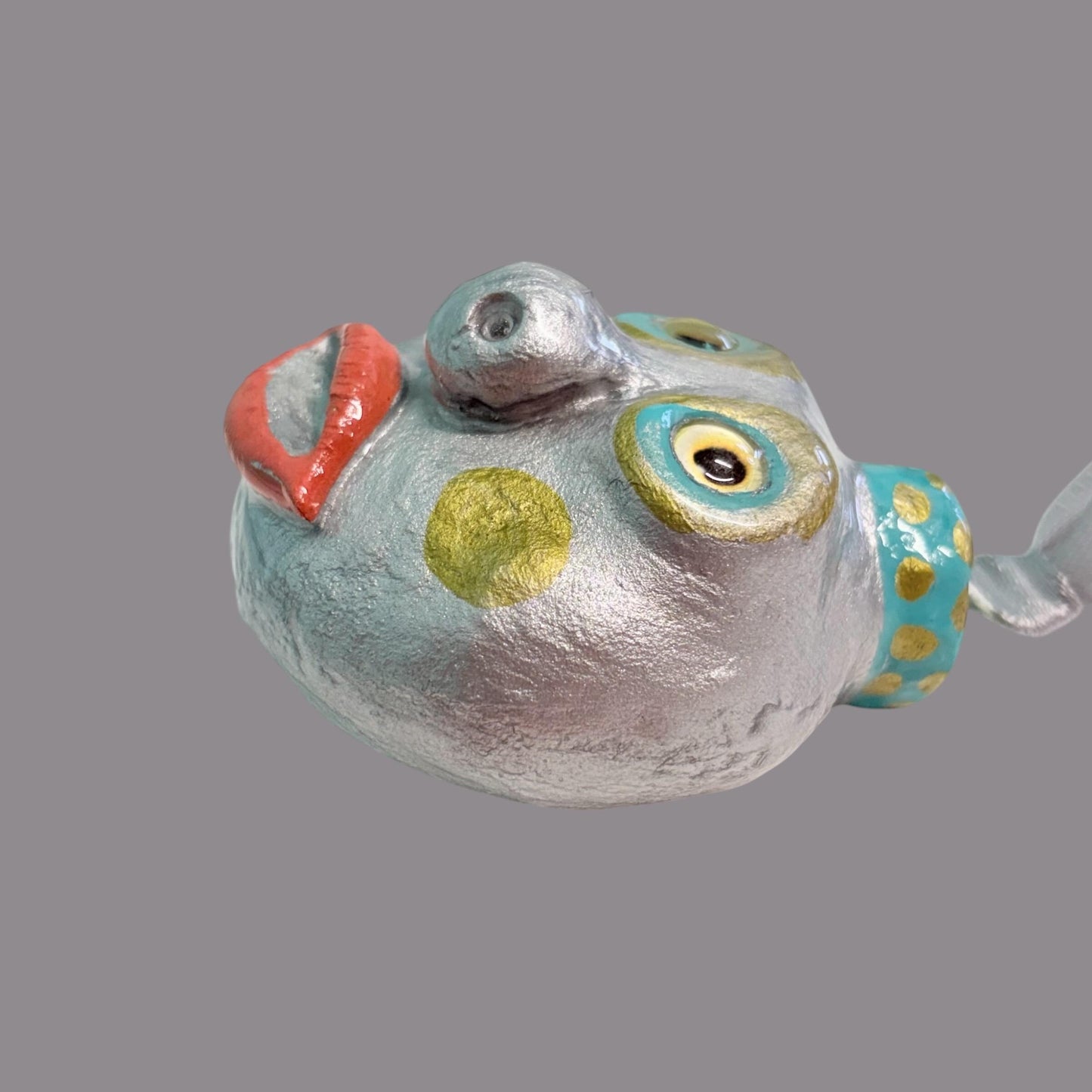 Whimsical Quirky Face Ornament Handmade Clay
