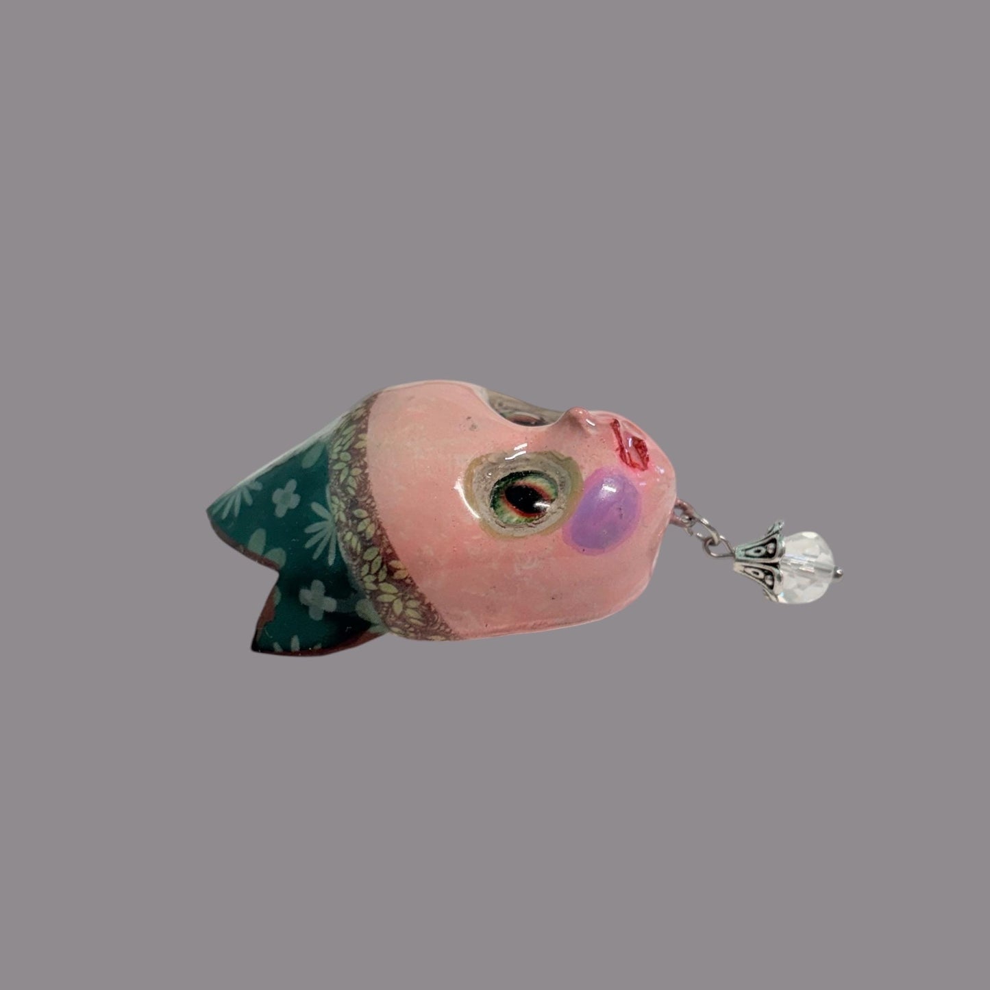 Handpainted Monster Fridge Magnet: Crowned Creepling Fae Goblin