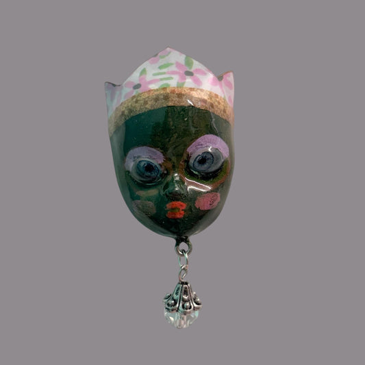 Handpainted Monster Fridge Magnet: Crowned Creepling Fae Goblin