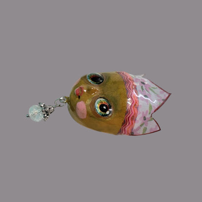 Handpainted Monster Fridge Magnet: Crowned Creepling Fae Goblin