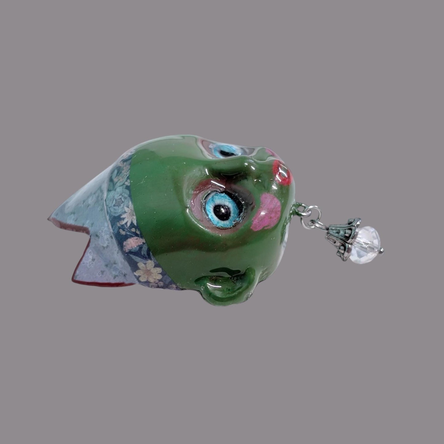 Handpainted Monster Fridge Magnet: Crowned Creepling Fae Goblin
