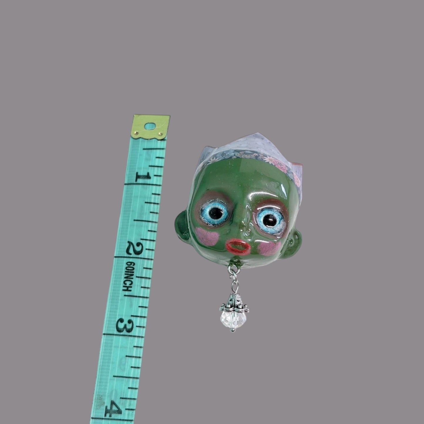 Handpainted Monster Fridge Magnet: Crowned Creepling Fae Goblin
