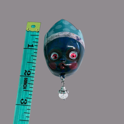 Handpainted Monster Fridge Magnet: Crowned Creepling Fae Goblin