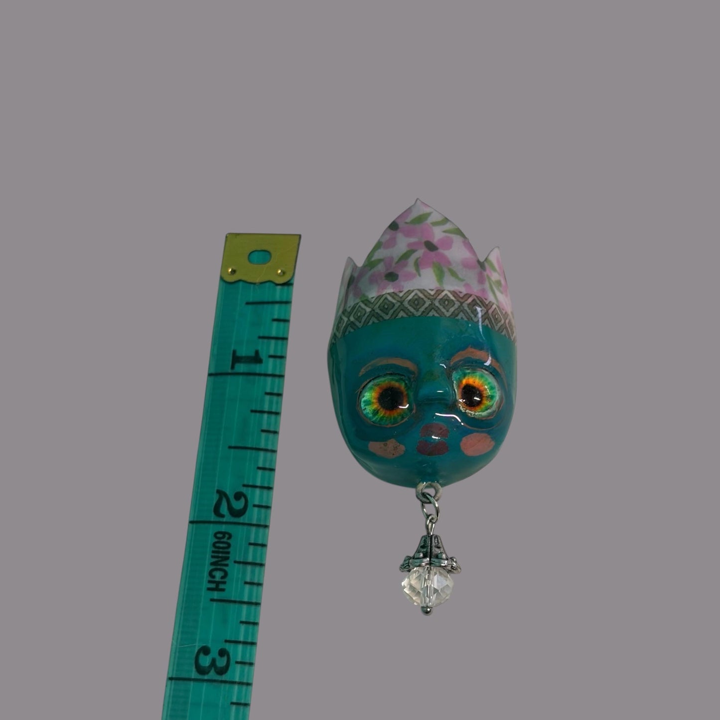 Handpainted Monster Fridge Magnet: Crowned Creepling Fae Goblin