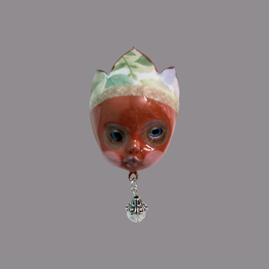 Handpainted Monster Fridge Magnet: Crowned Creepling Fae Goblin