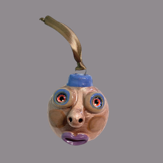 Whimsical Quirky Face Ornament Handmade Clay