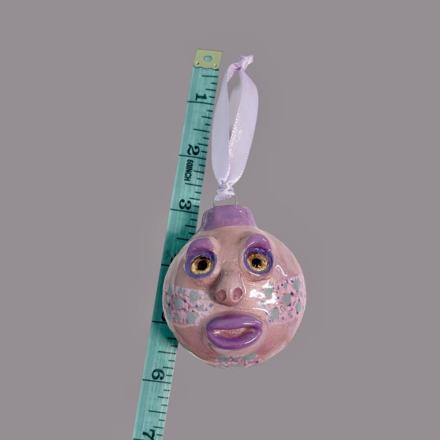 Whimsical Quirky Face Ornament Handmade Clay