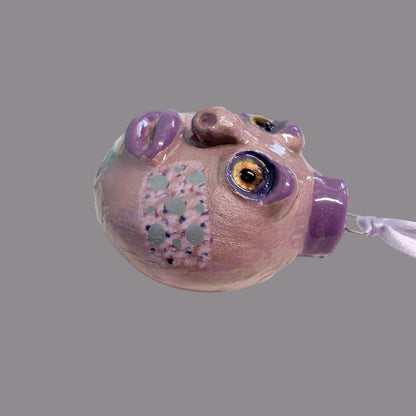 Whimsical Quirky Face Ornament Handmade Clay