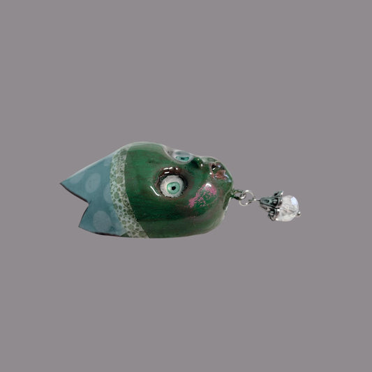 Handpainted Monster Fridge Magnet: Crowned Creepling Fae Goblin