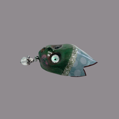 Handpainted Monster Fridge Magnet: Crowned Creepling Fae Goblin