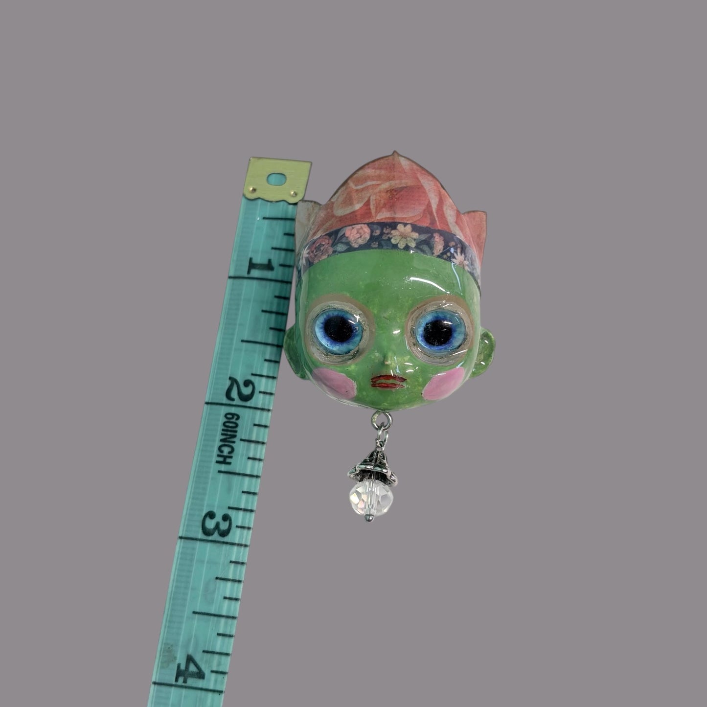 Handpainted Monster Fridge Magnet: Crowned Creepling Fae Goblin